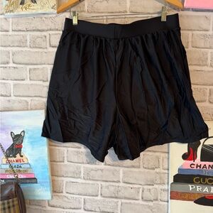 BloomChic Black Swim Skort with Elastic Waist